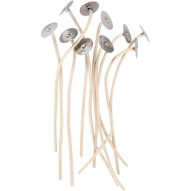 Produktbilde 2 for Veker for lys i beholder, Egnet for beholdere med diameter 20-65 mm, L: 110 mm, tykkelse 2 mm, 10 stk./ 1 pk.