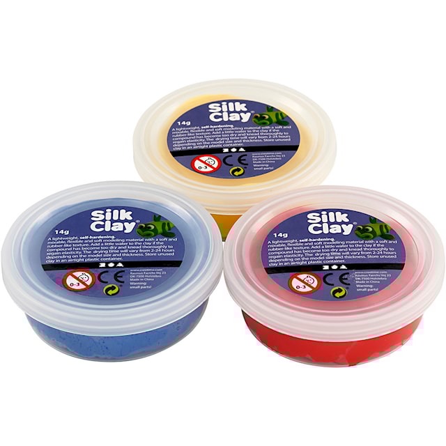 Produktbild 6 för Silk Clay Modellera Blå, Röd, Gul 3x14g