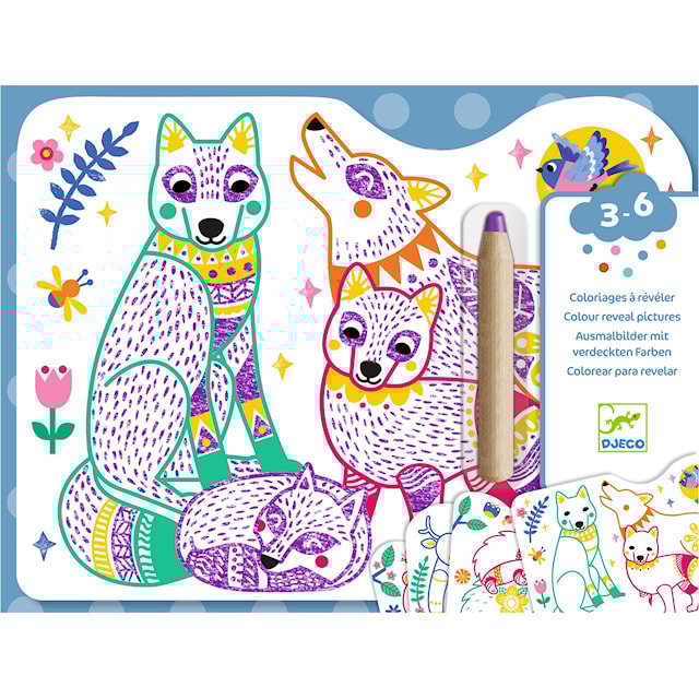 Tuotekuva 5 - Djeco Forest Family -värityssarja ja pitävä kynä, 12 kpl