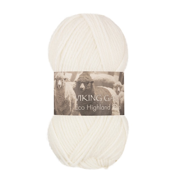 Highland Eco Wool 50 g White 200 Viking Garn