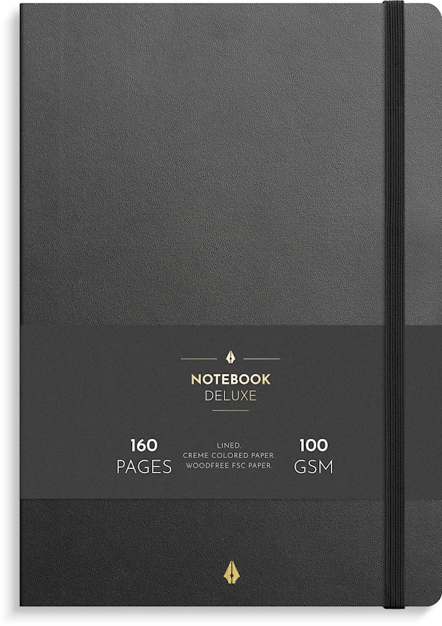 Anteckningsbok B5 Black Deluxe Linjerad Burde