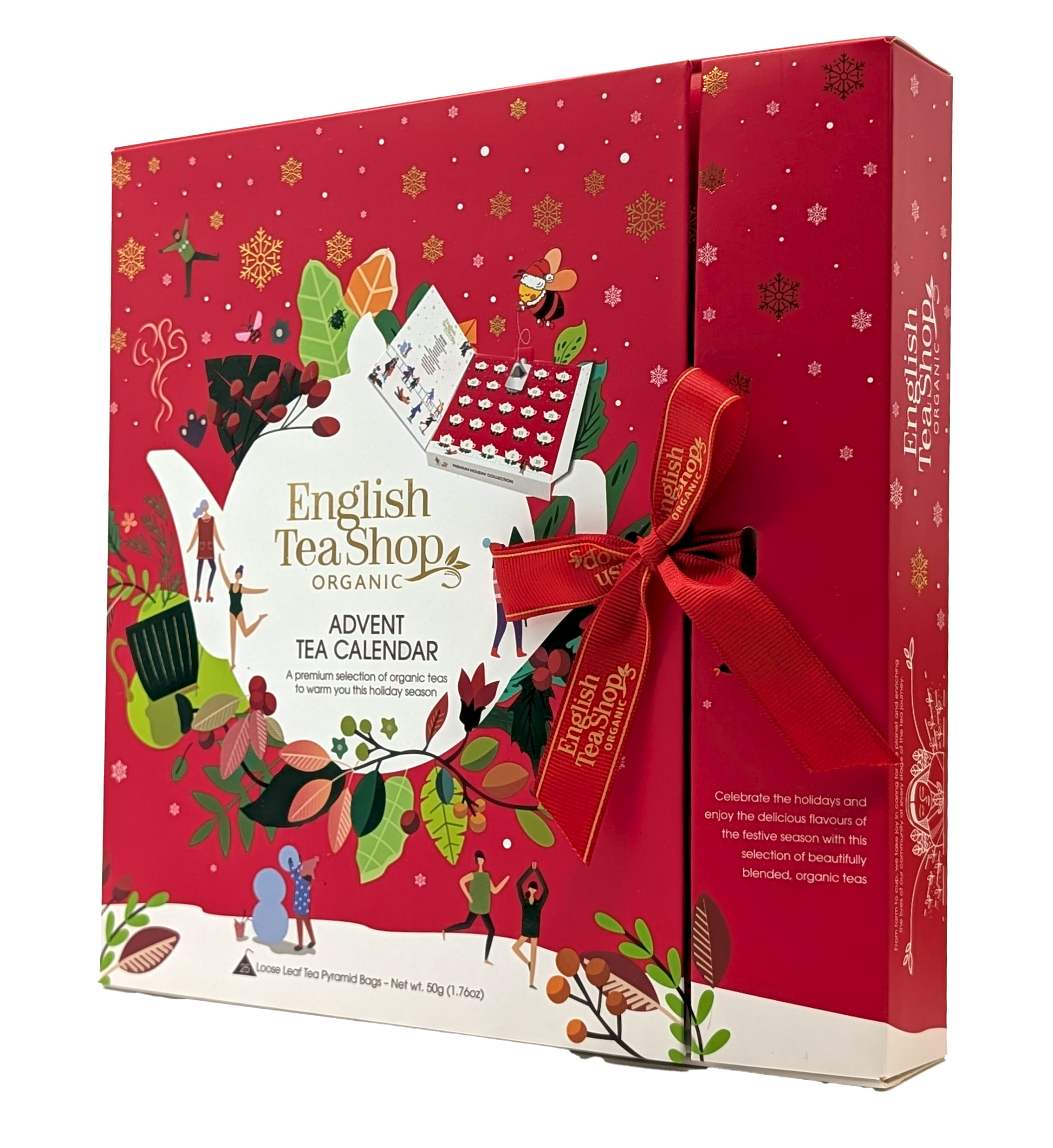 Produktbild för "Adventskalender Bok Santa Red Te 50g English Tea Shop"