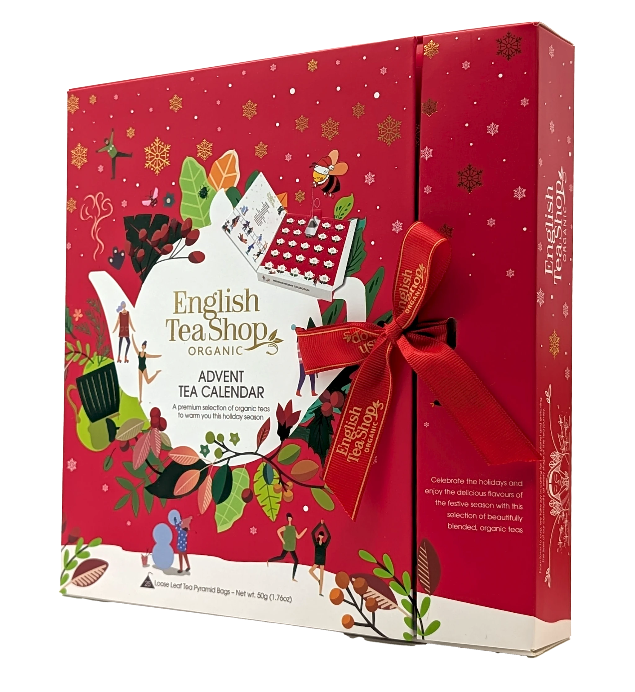 Produktbild för Adventskalender Bok Santa Red Te 50g English Tea Shop