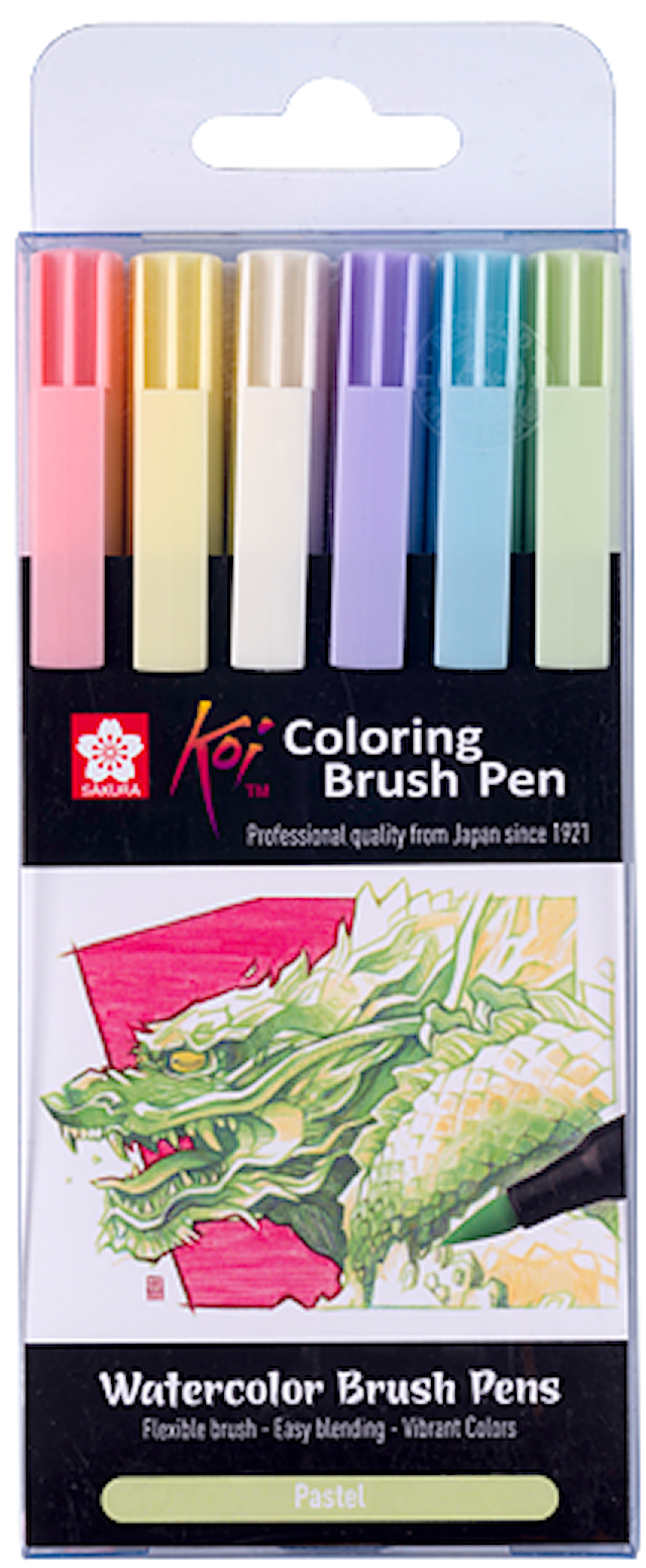 Tuotekuva 1 - Sakura Koi Colouring Brush Pen Pastelli 6-setti