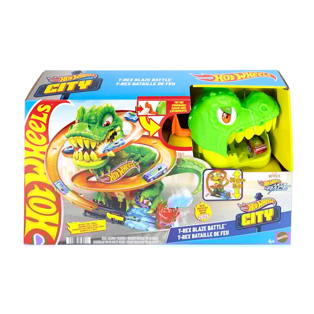 Produktbild 4 för Hot Wheels City T-Rex Bilbana Brandstation