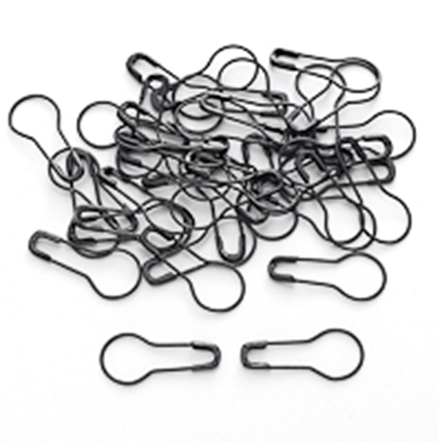 Metalliset silmukkamerkit, 80 kpl, musta