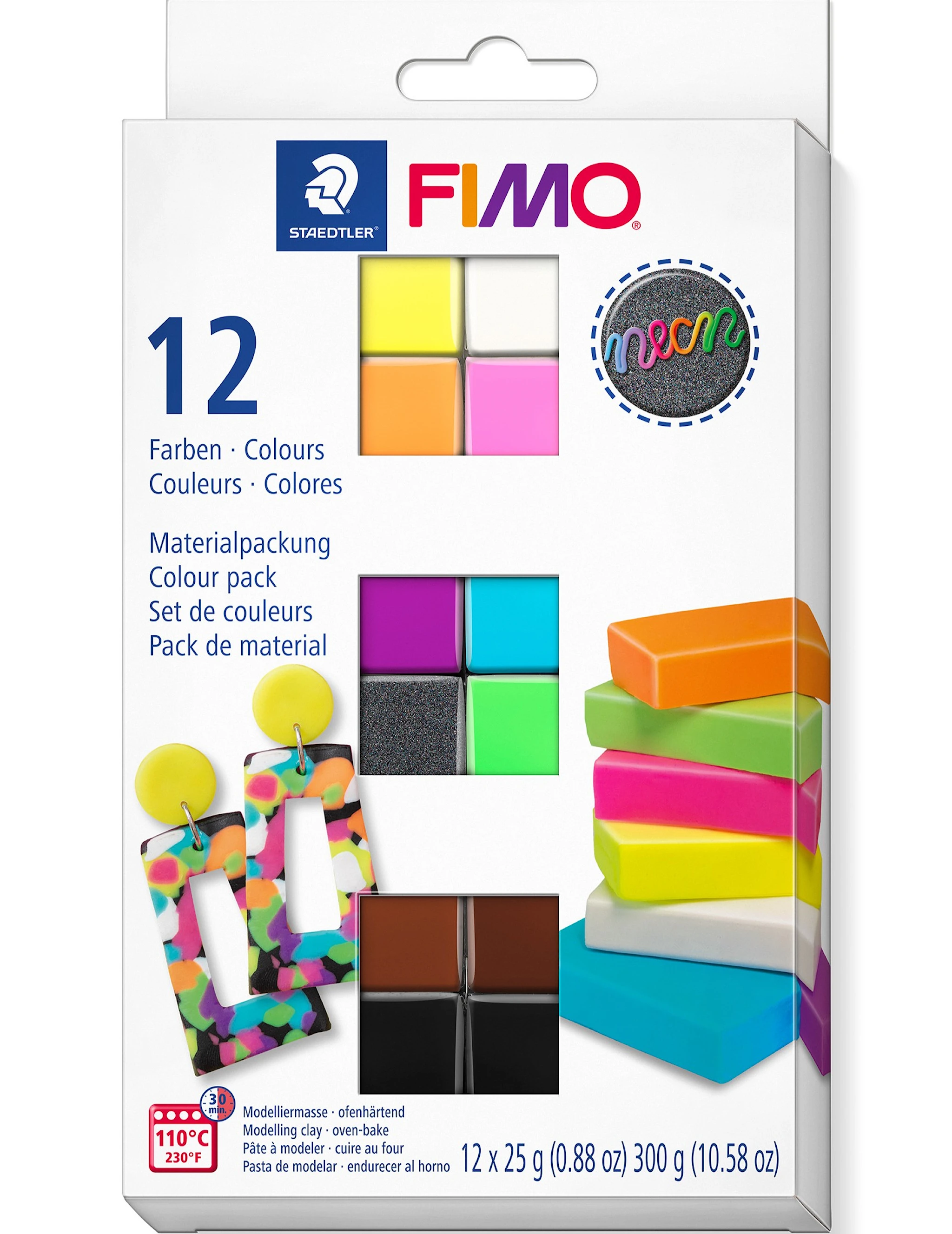 Produktbilde for FIMO Effect Set Leire Neon 12x25g Staedtler