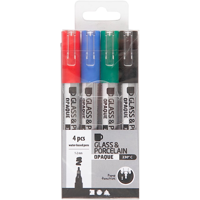 Produktbild 2 för Glas- och porslinstusch Svart, Blå, Grön, Röd 4-pack Creative Company