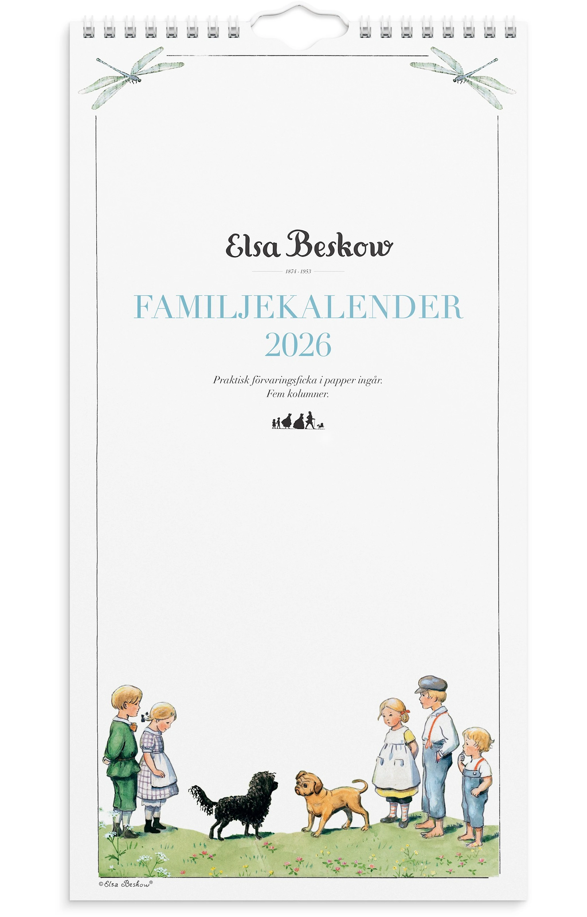 Produktbild för Familjekalender 2026 Elsa Beskow 220x430 mm Burde