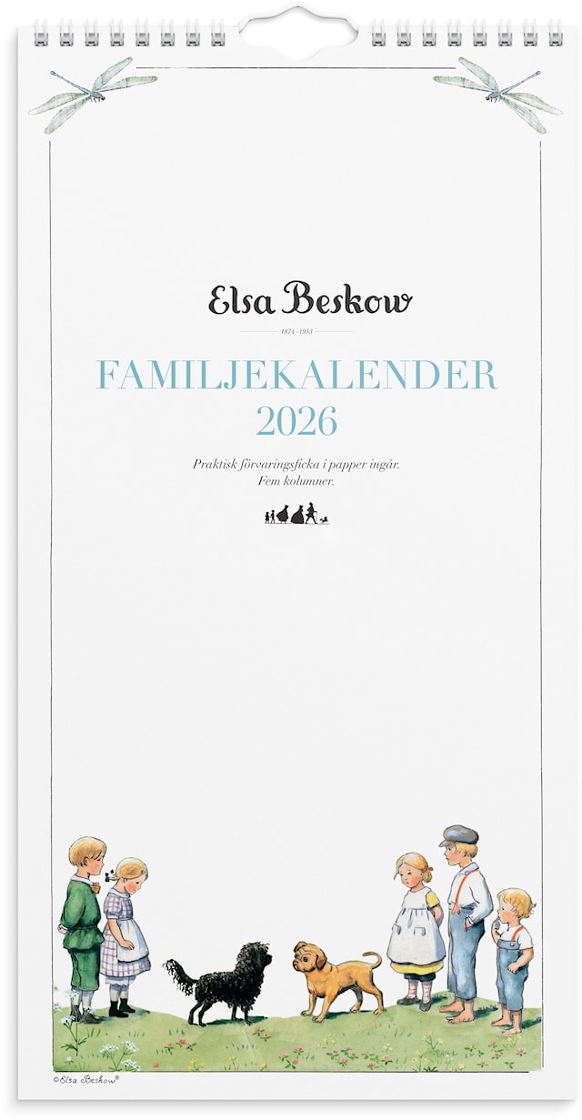 Produktbild 1 för Familjekalender 2026 Elsa Beskow 220x430 mm Burde