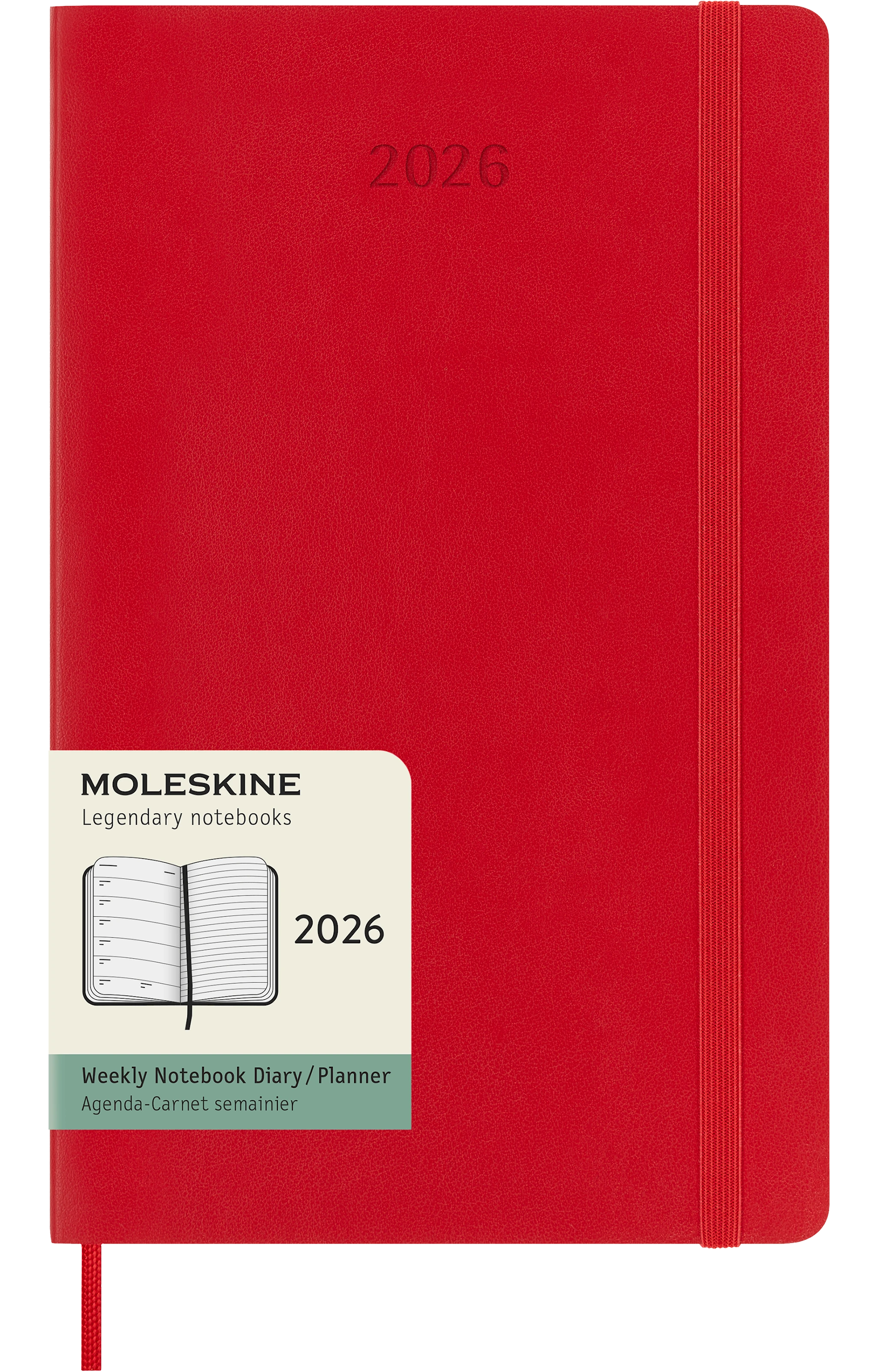 Tuotekuva ille Kalenteri 2026 Classic Soft 12M Week Note Large Punainen Moleskine