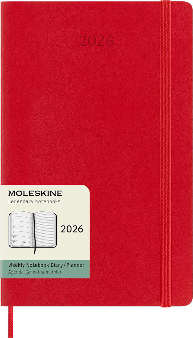 Tuotekuva 1 - Kalenteri 2026 Classic Soft 12M Week Note Large Punainen Moleskine
