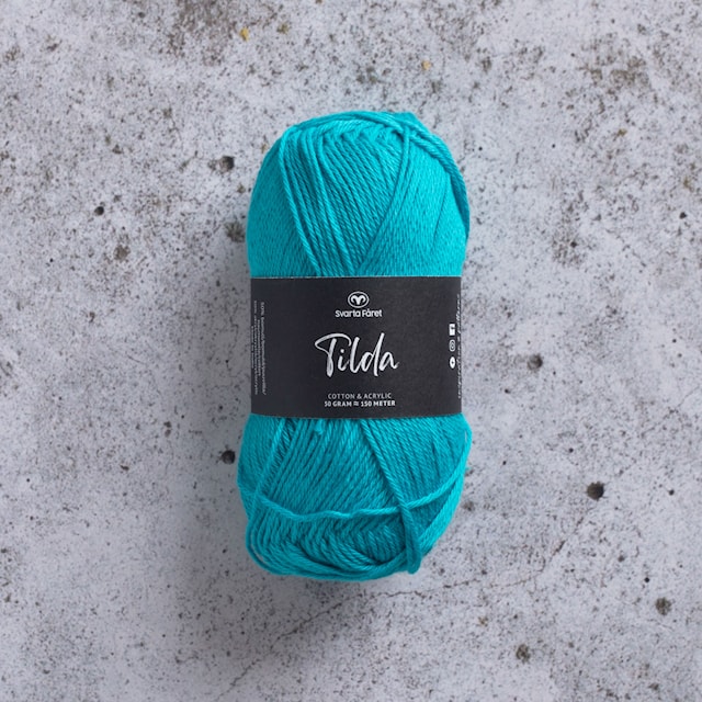 Tilda Garn Bomullsmix 50 g mörkturkos 90 Svarta Fåret