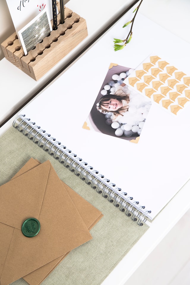 Produktbilde 5 for Fotoalbum Linen med hvite ark 35x31,5cm Bigso Box of Sweden