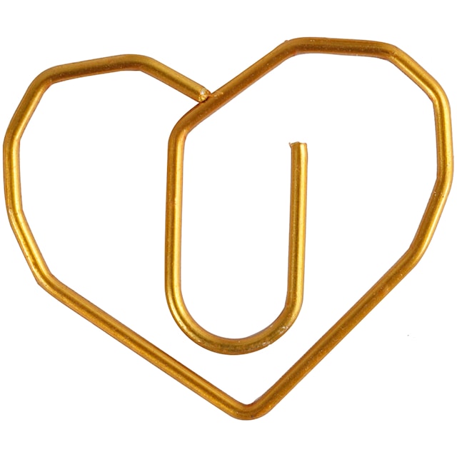 Produktbilde 5 for Klips, hjerte, str. 30x20 mm, gull, 6 stk./ 1 pk.