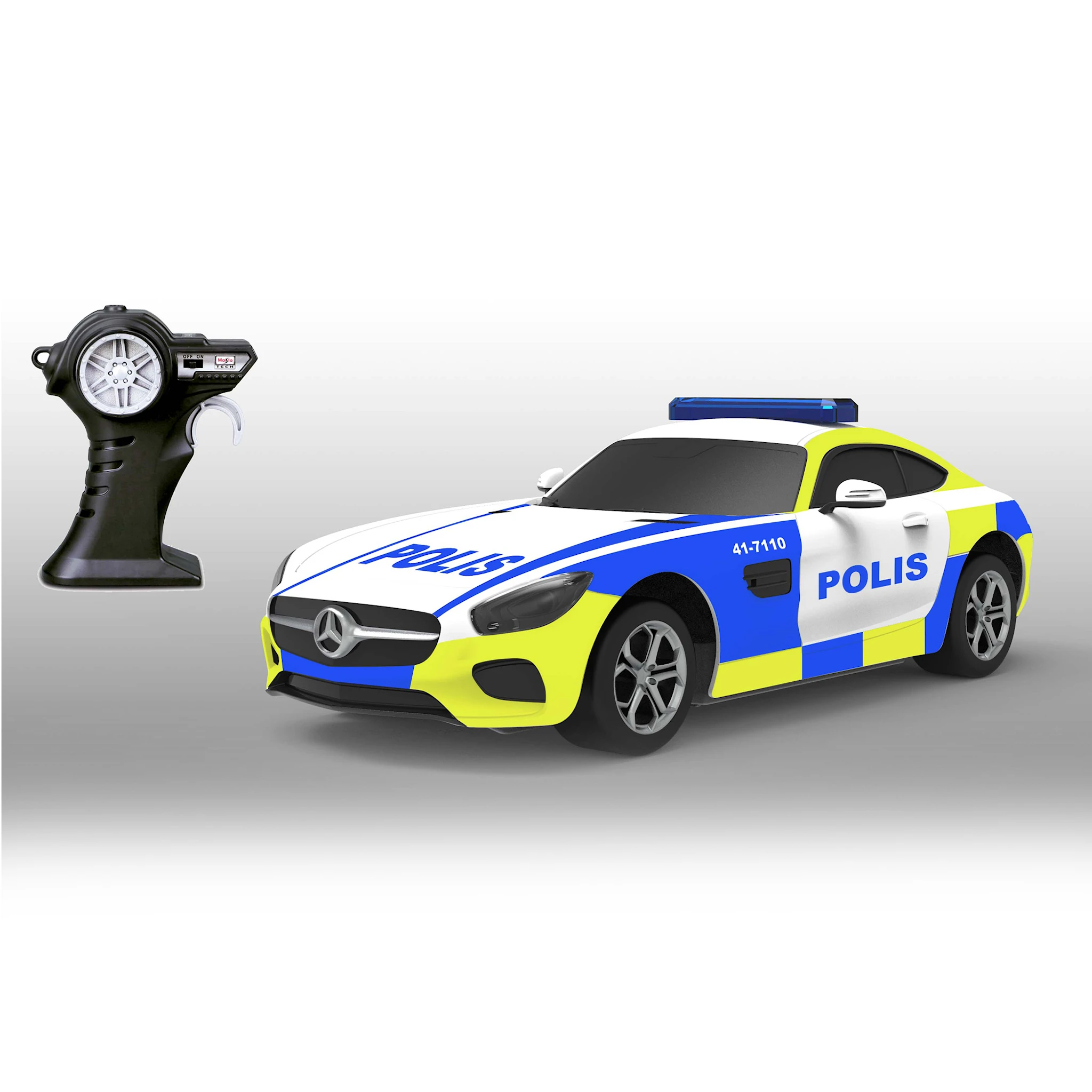 Produktbild för Mercedes-Amg Gt Polisbil Svensk 2,4Ghz Radiostyd Bil 1:24 Bburago
