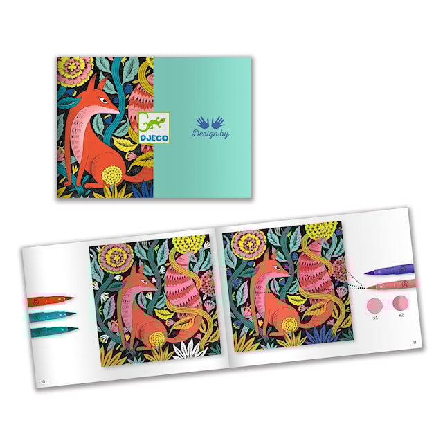 Tuotekuva 1 - Maalaa fantasiametsä 3D:nä. 4 aihetta ja 7 Djeco-kynää.