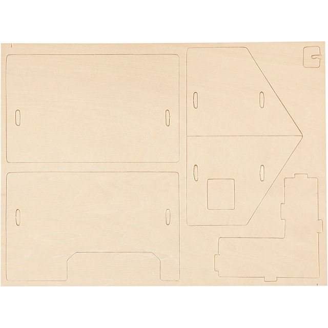 Produktbilde 3 for 3D Konstruksjonsfigur, Hus med hveranda, str. 22,5x16x17,5, 1 stk.