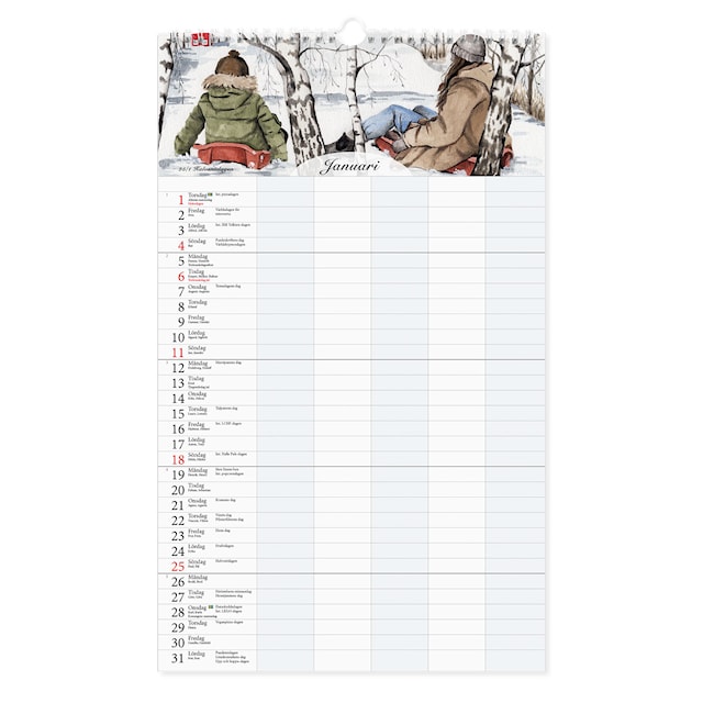 Produktbild 6 för Familjekalender Vägg 25/26 Design Kajsa Hagelin Paperstyle
