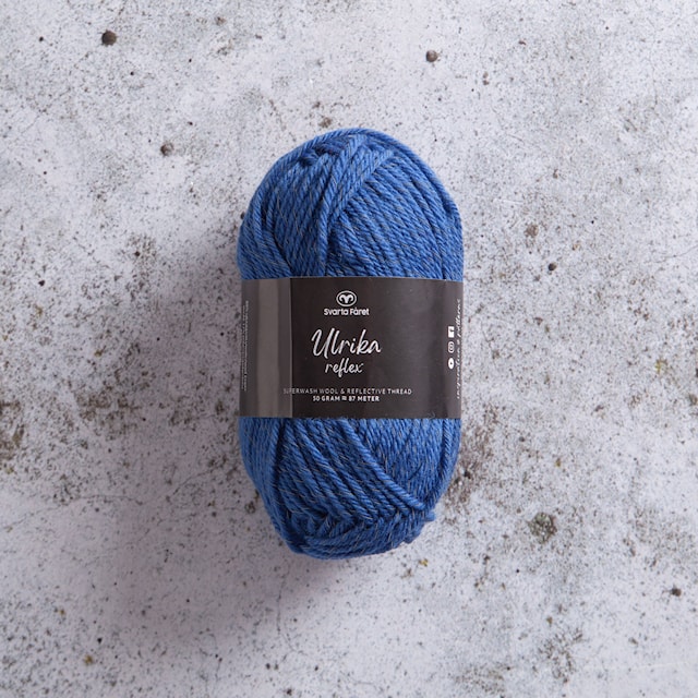 Ulrika Reflex Garn Ullmix 50 g Jeansblå Svarta Fåret