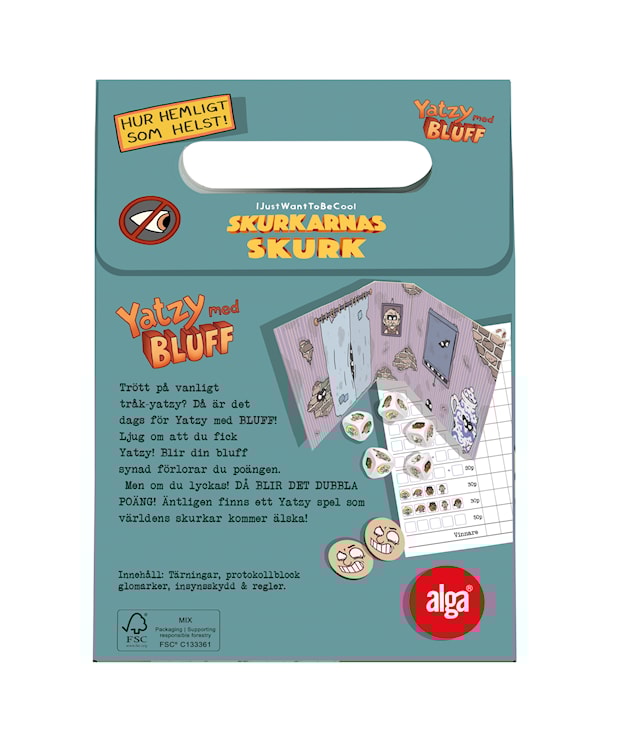Produktbild 2 för Yatzy med bluff – Skurkarnas skurk; Alga (SE)