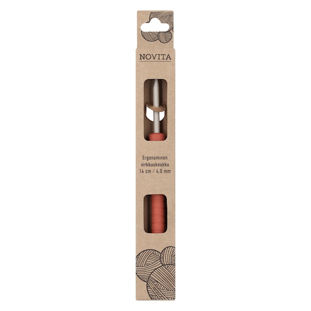Produktbilde 1 for Ergonomisk Heklenål 14 cm 4.00 mm rød Novita