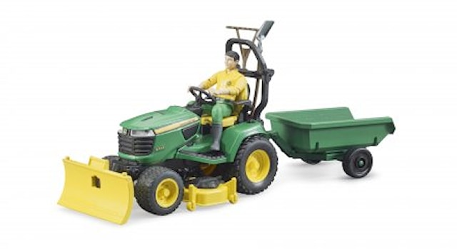 BWorld John Deere åkgräsklippare+vagn, Bruder