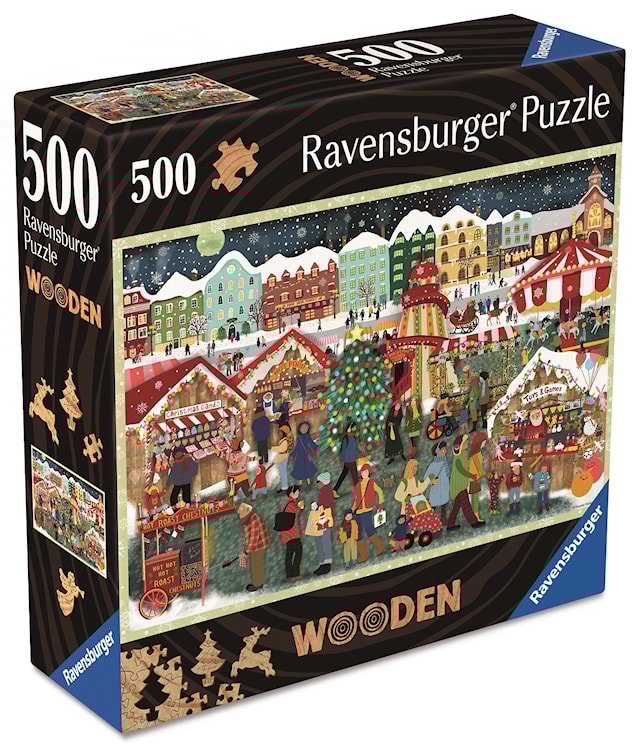 Produktbild 3 för Christmas Wooden Julpussel 500 Bitar Ravensburger