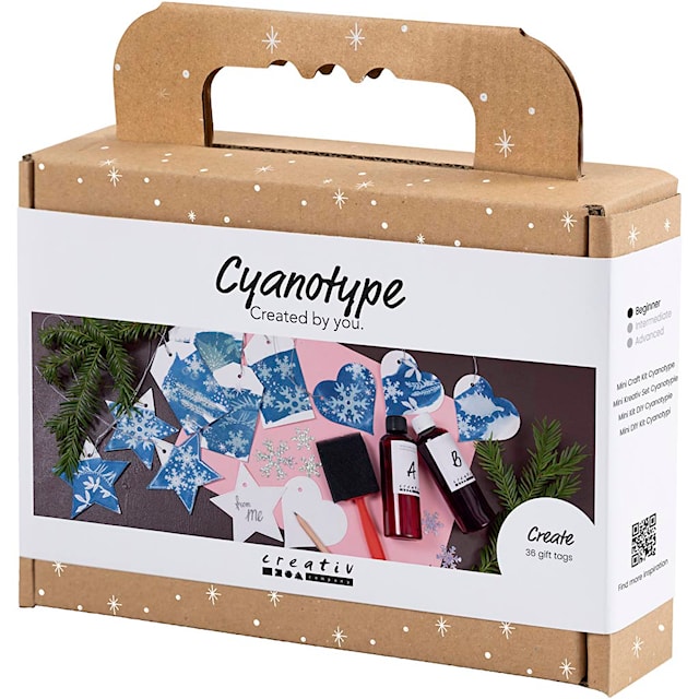 Produktbilde 3 for Mini DIY Kit Cyanotrykk, Gaveetiketter, blå, sølv, 1 pk.
