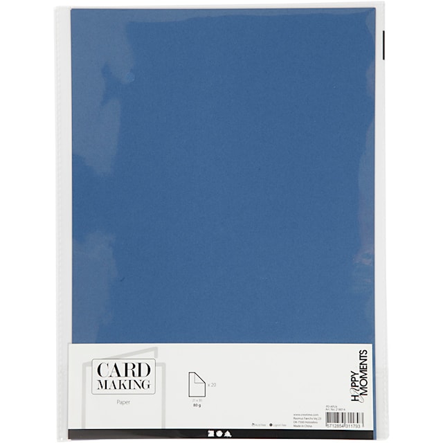 Tuotekuva 2 - Paperi, A4, arkki 210x297 mm, 110 g, sininen, 20 kpl/ 1 pkt