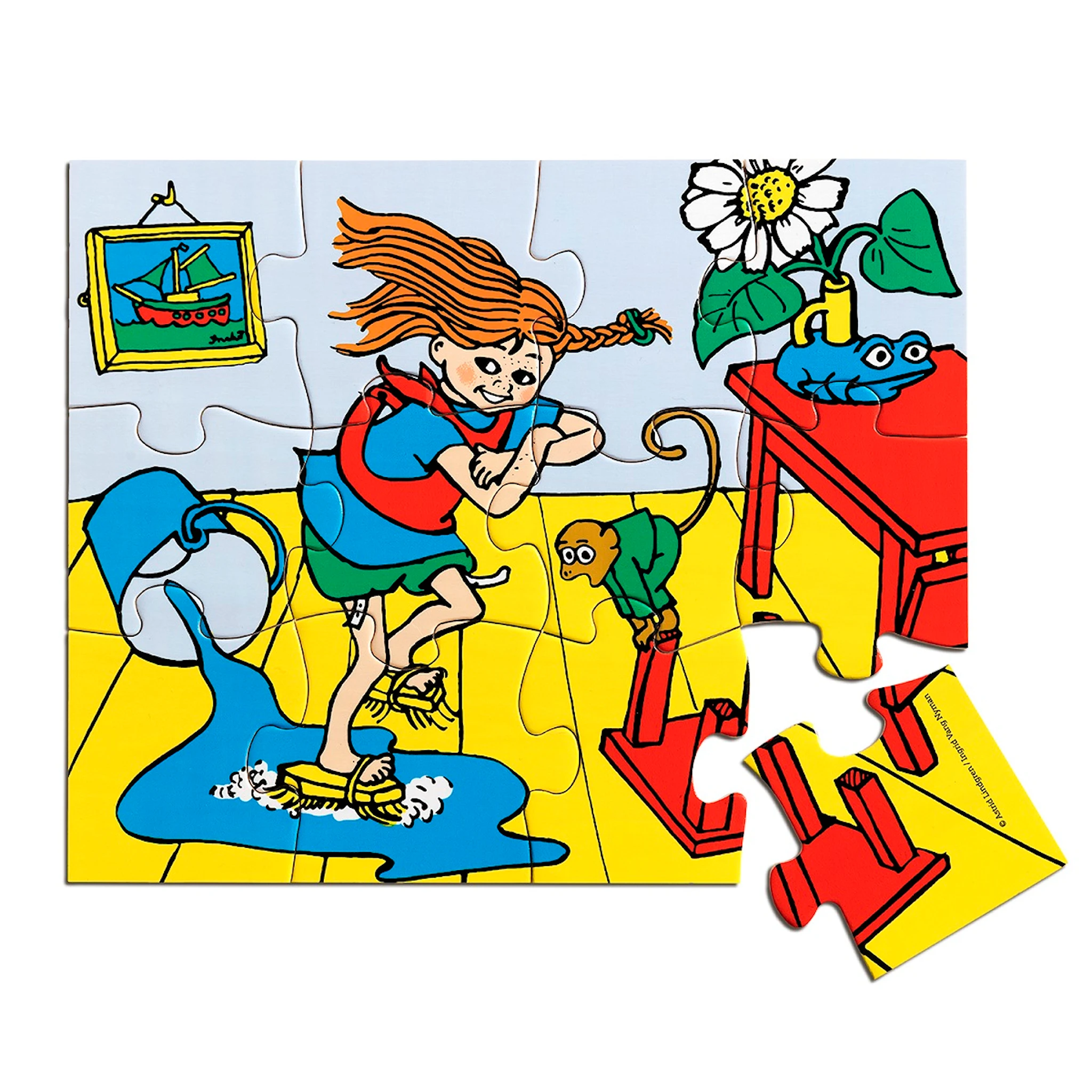 Produktbilde for Trepuslespill, Pippi, 12 brikker