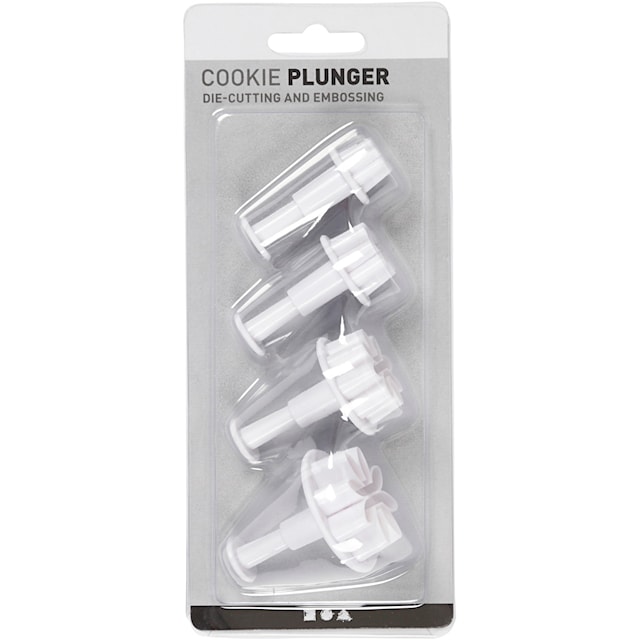 Produktbilde 2 for Utstikkere med preg, blomst, dia. 2,3+2,8+3,6+4,4 cm, hvit, 4 stk./ 1 pk.