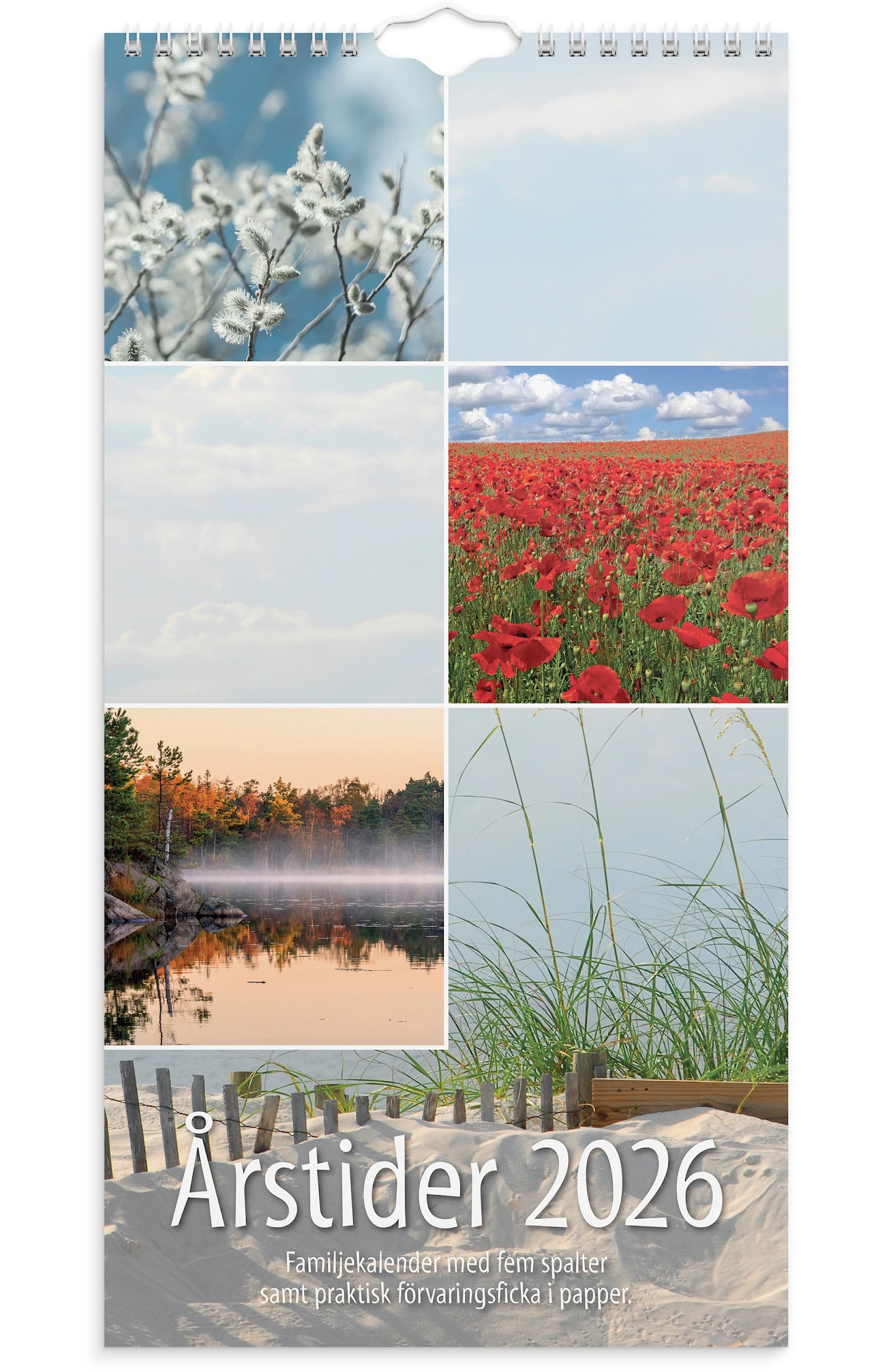 Produktbilde for Familjekalender 2026 Årstider 220x430 mm Burde