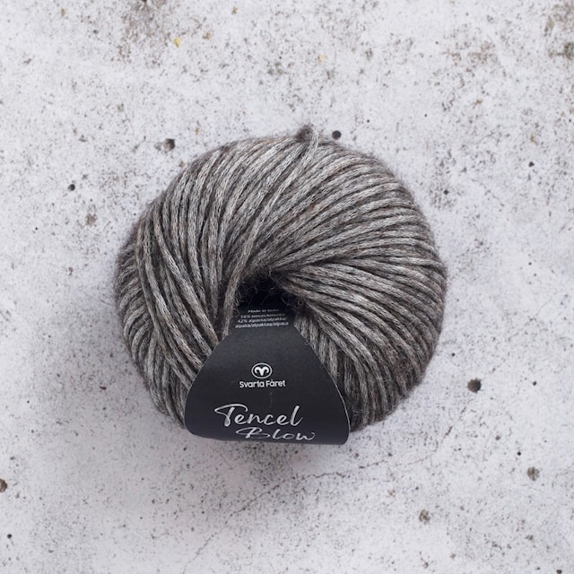 Tencel Blow alpakka-miks garn 50g Espresso Black 025 Svarta Fåret