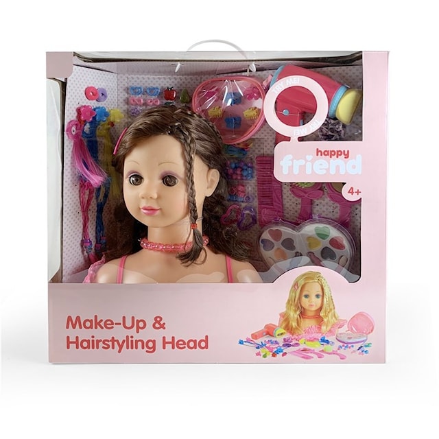 Tuotekuva 3 - Happy Friend Fanny Ruskea Hiuksinen Meikkipää