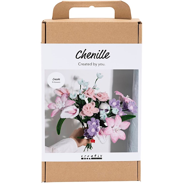 Produktbilde 1 for DIY Kit Blomster av Piperensere, Blomster, pastellfarger, 1 pk.