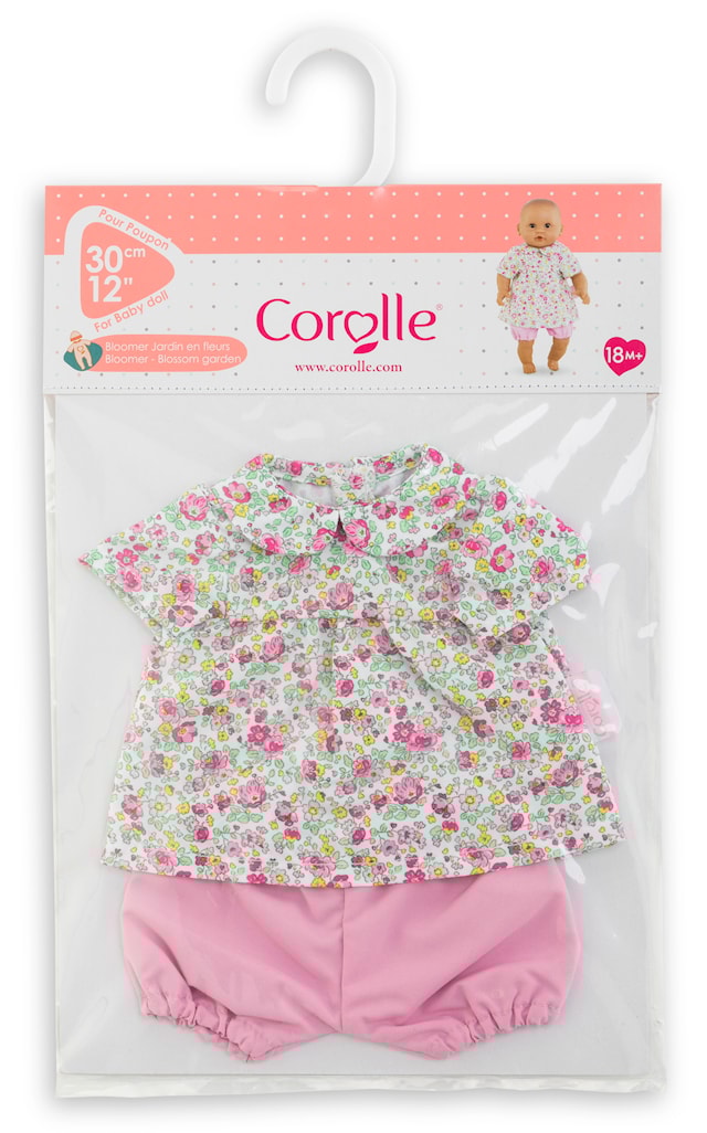 Tuotekuva 3 - Nuken Vaatteet Kukallinen Pusero ja Shorts 30 cm Corolle