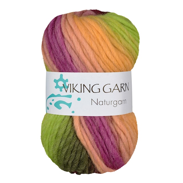 Produktbilde 1 for Naturgarn 50 g Multi gul/grønn 644 Viking Garn