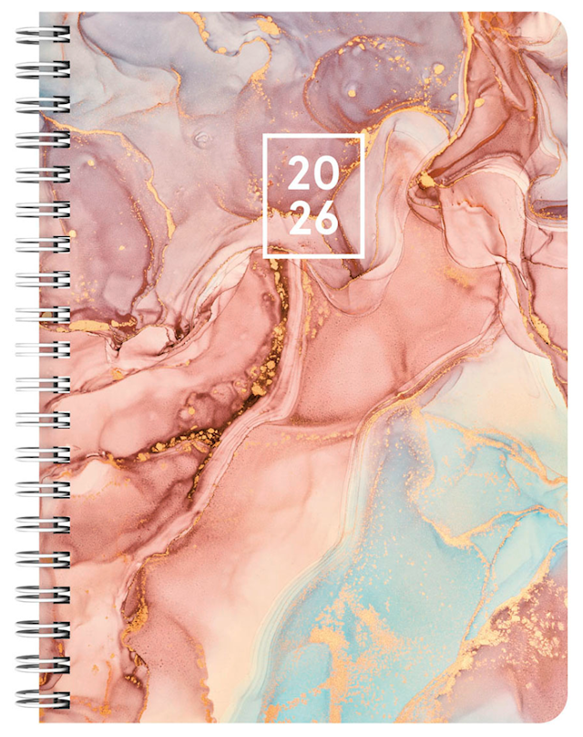 Produktbild 1 för Kalender 2026 A6 Pastel Marble Almanacksförlaget
