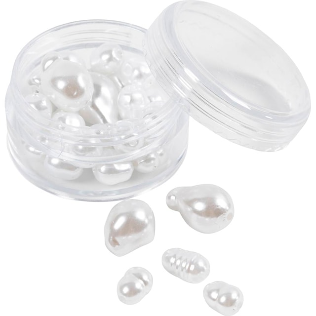 Produktbilde 5 for Voksperler, Oval, dia. 6-14 mm, hullstr. 1,3-1,5 mm, 30 stk./ 1 pk.