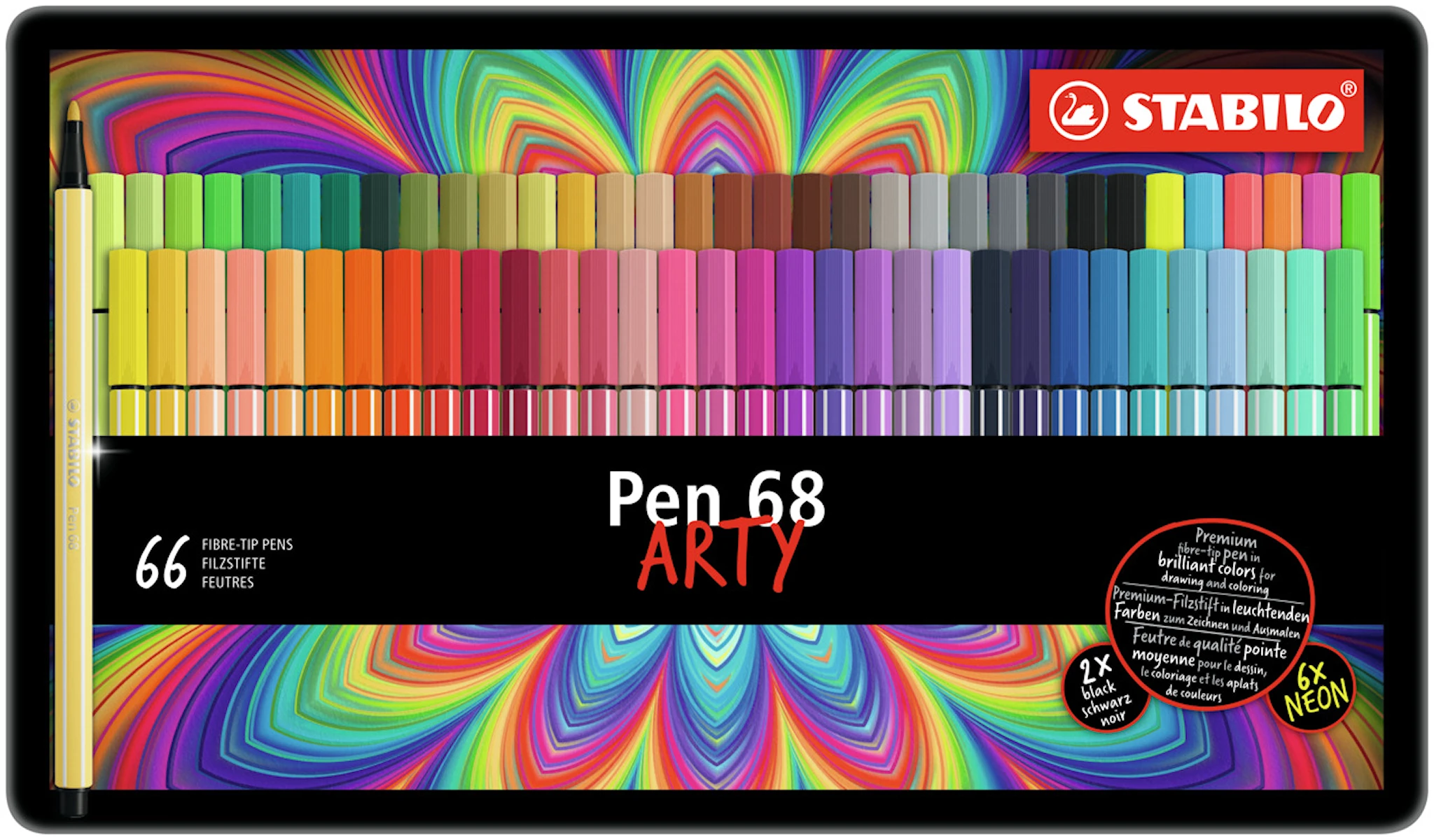 Produktbilde for Fiberpenn Pen 68 ARTY 66-pk i metalletui Stabilo