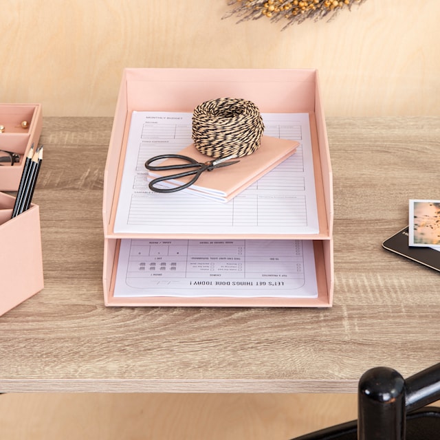 Produktbilde 4 for Brevkurv Stablebar Dusty Pink 2-pakning Bigso Box of Sweden