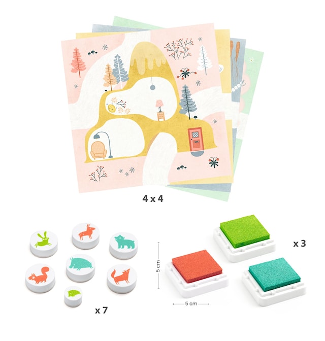 Produktbild 3 för Pyssla och Stämpla Djuren i Skogen Djeco