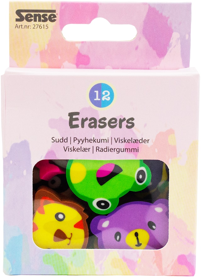 Produktbild 1 för Sudd Djur 12-p, Sense