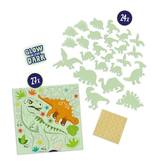Produktbild 2 för Dinosaurier Självlysande väggdekoration SES Creative