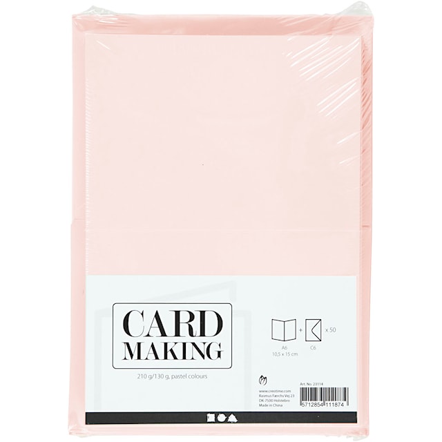 Produktbild 2 för Kort och Kuvert Pastellfärger 10,5 x 15 cm 50-pack