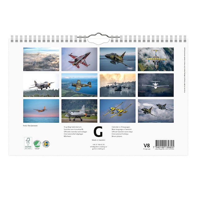 Produktbild 3 för Väggkalender Classic Wings 2026