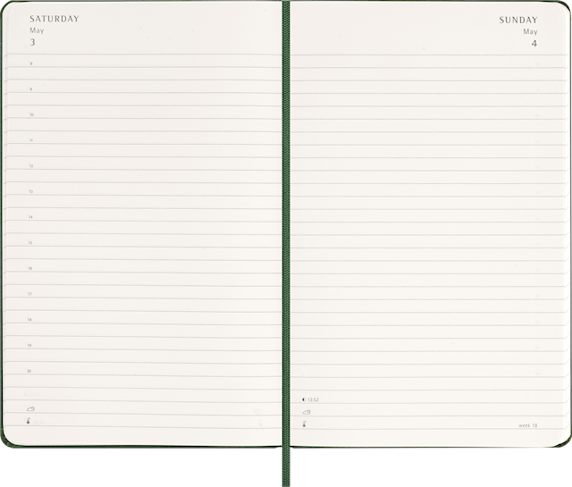 Produktbild 4 för Kalender 2026 Classic Hard 12M Daily Large Myrtle Green Moleskine