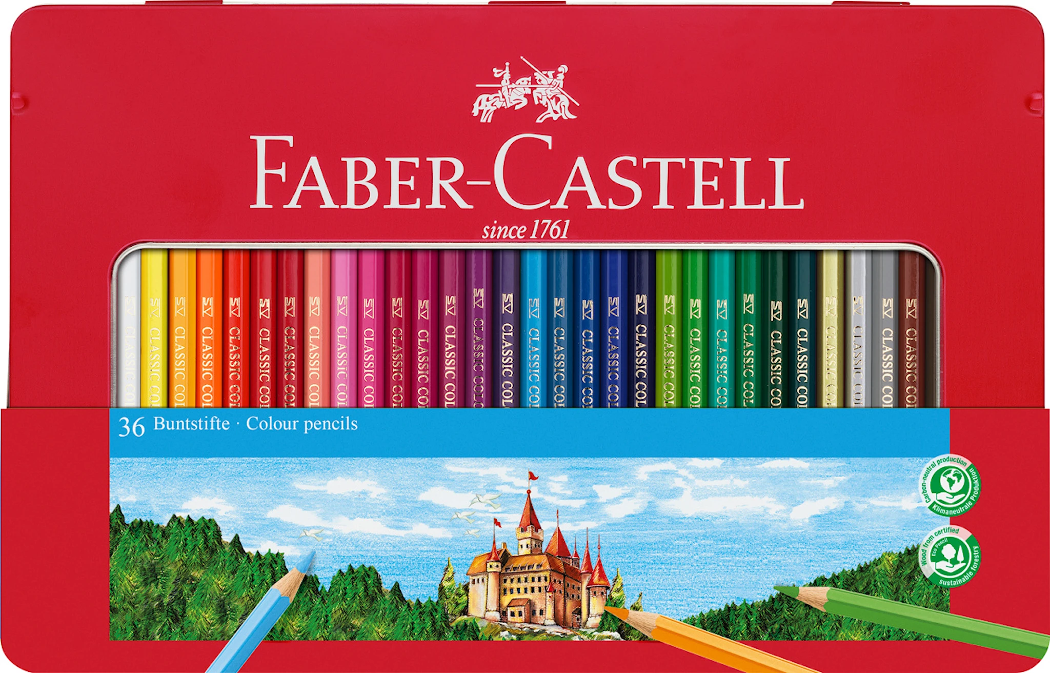 Tuotekuva ille Faber-Castell Castle-värikynät metallikotelossa, 36 kpl