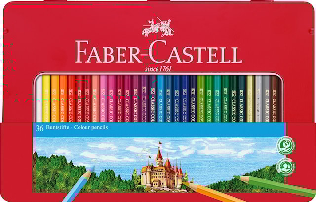 Tuotekuva 1 - Faber-Castell Castle-värikynät metallikotelossa, 36 kpl